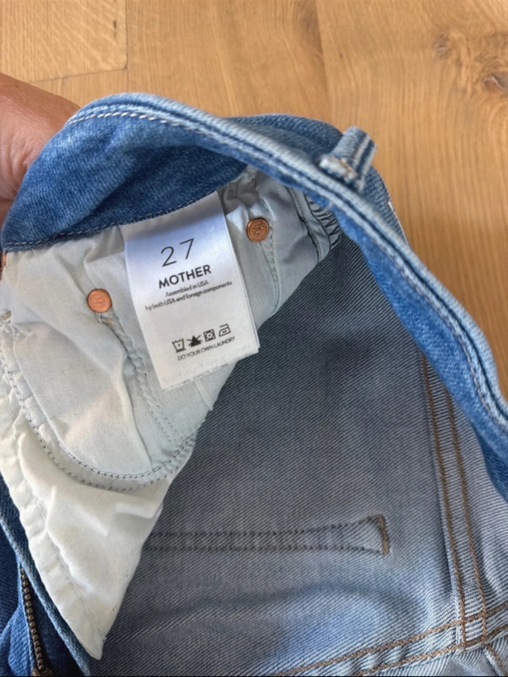 The Roller Fray Mother Denim Jeans 27 Waist Wide Leg - Picture 6 of 8